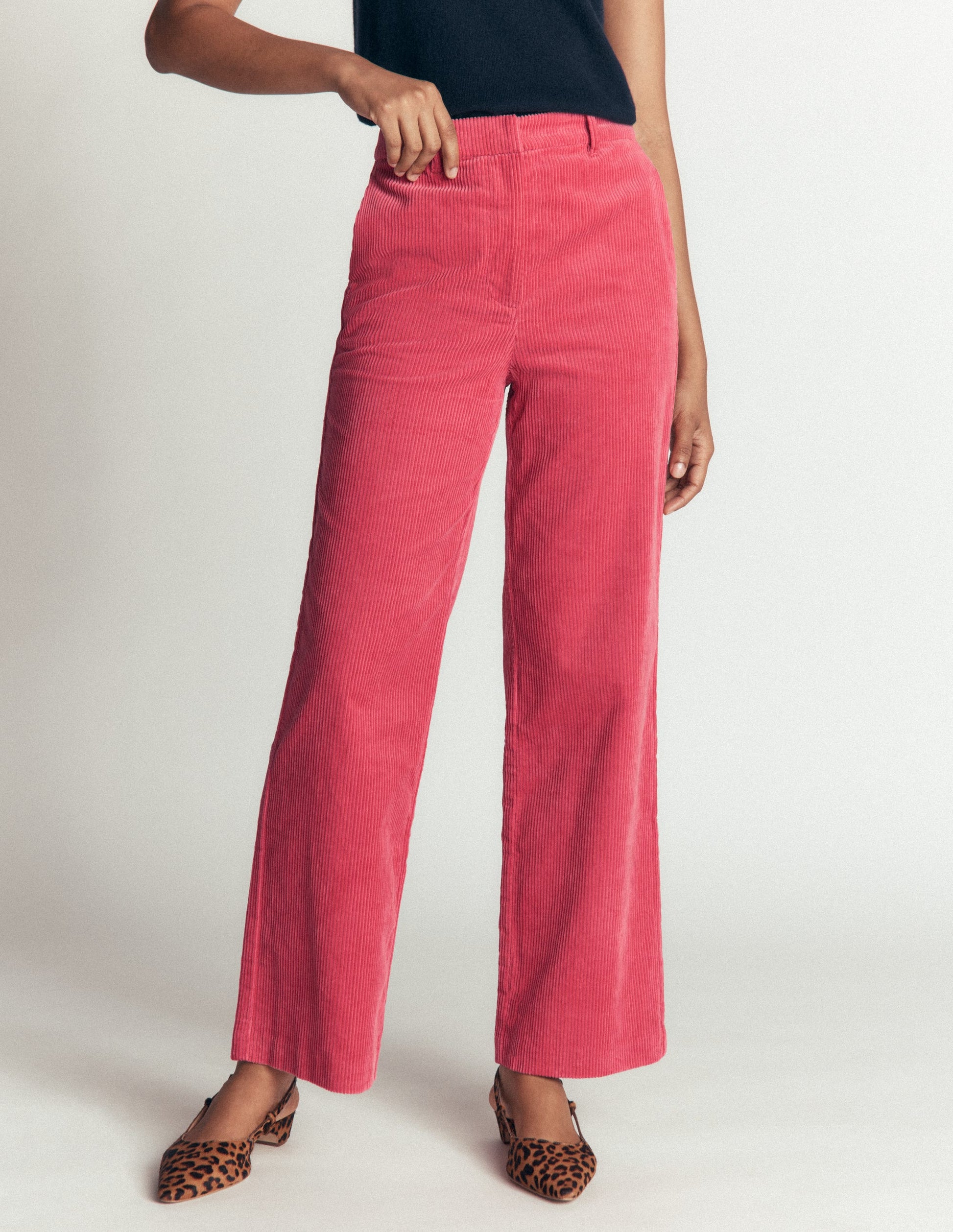 Fitzrovia Cord Column Pants-Cherry Blush-4