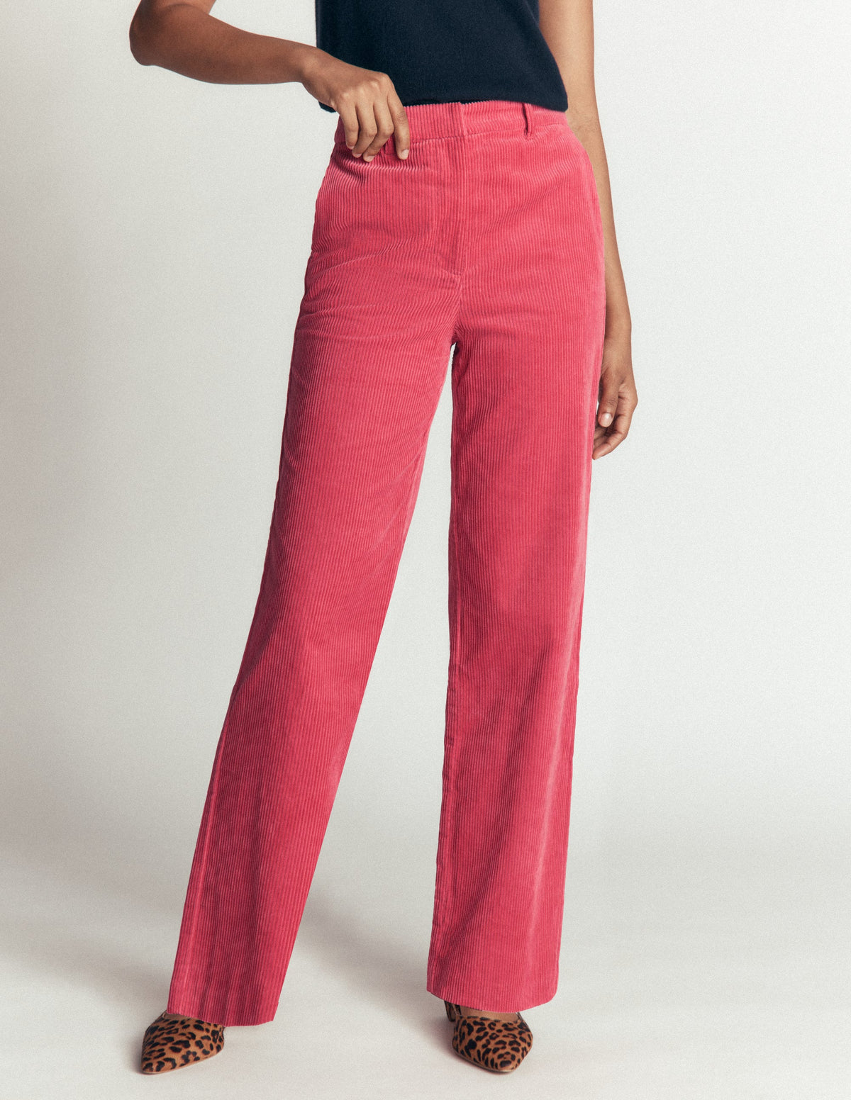 Fitzrovia Cord Column Pants-Cherry Blush-4