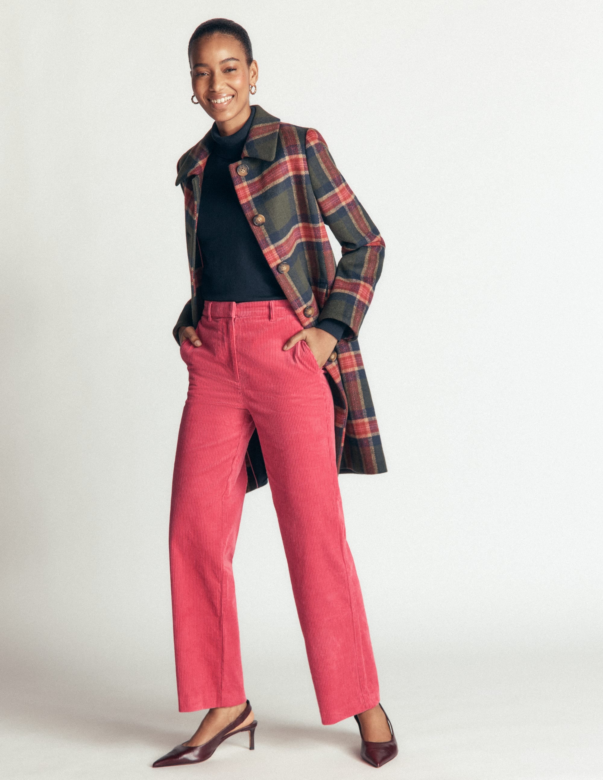 Fitzrovia Cord Column Pants-Cherry Blush - Image 6