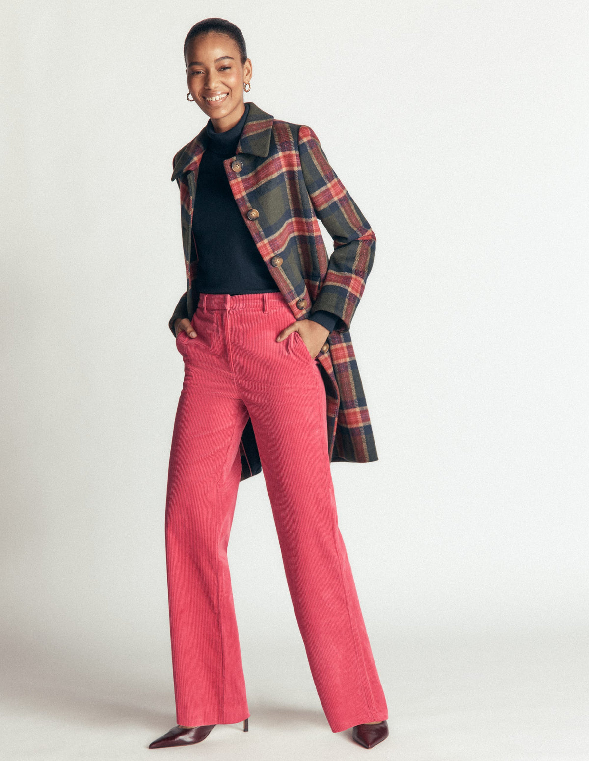 Fitzrovia Cord Column Pants-Cherry Blush - Image 6