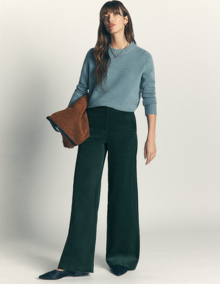 Belgravia Cord Pants-Midnight Teal