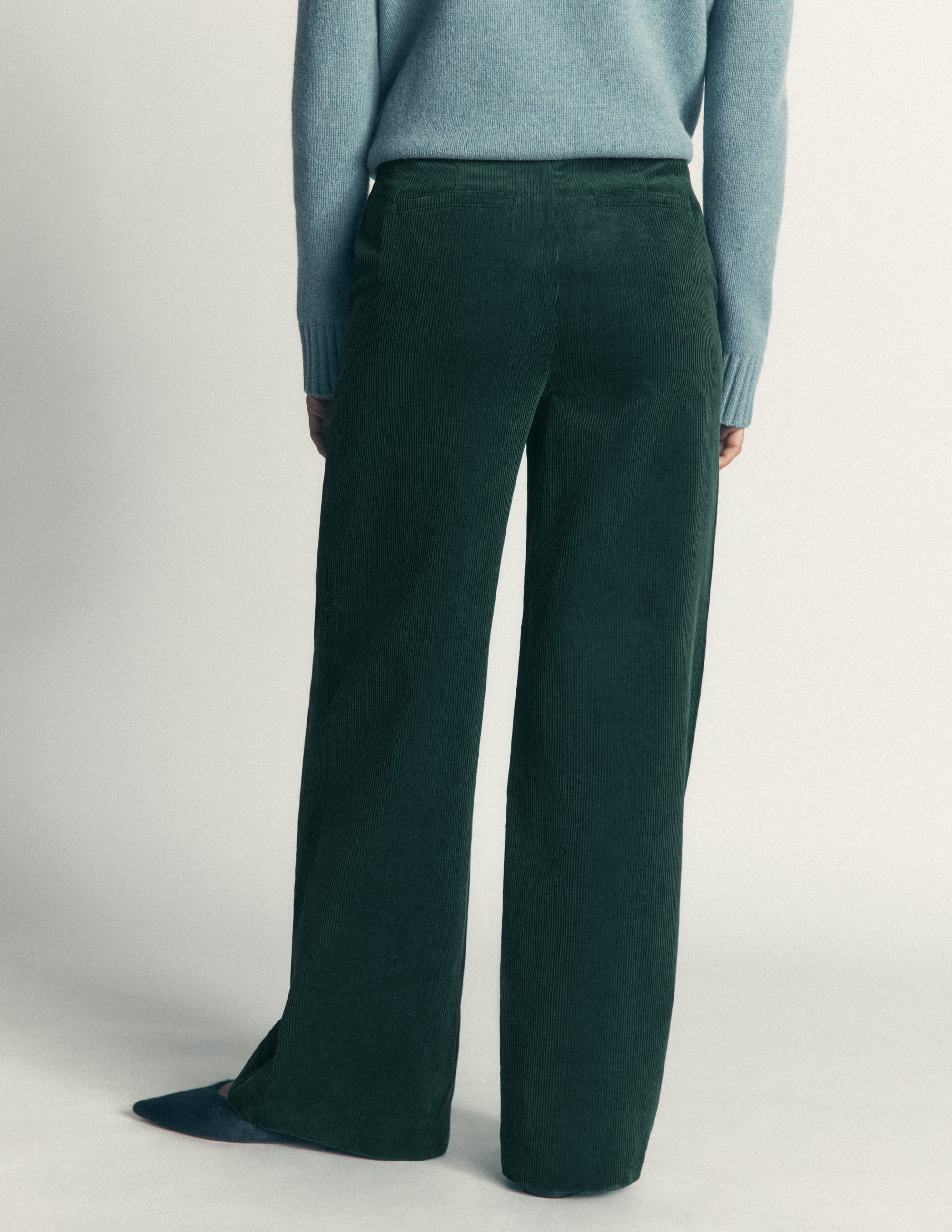 Belgravia Cord Pants-Midnight Teal - Image 3