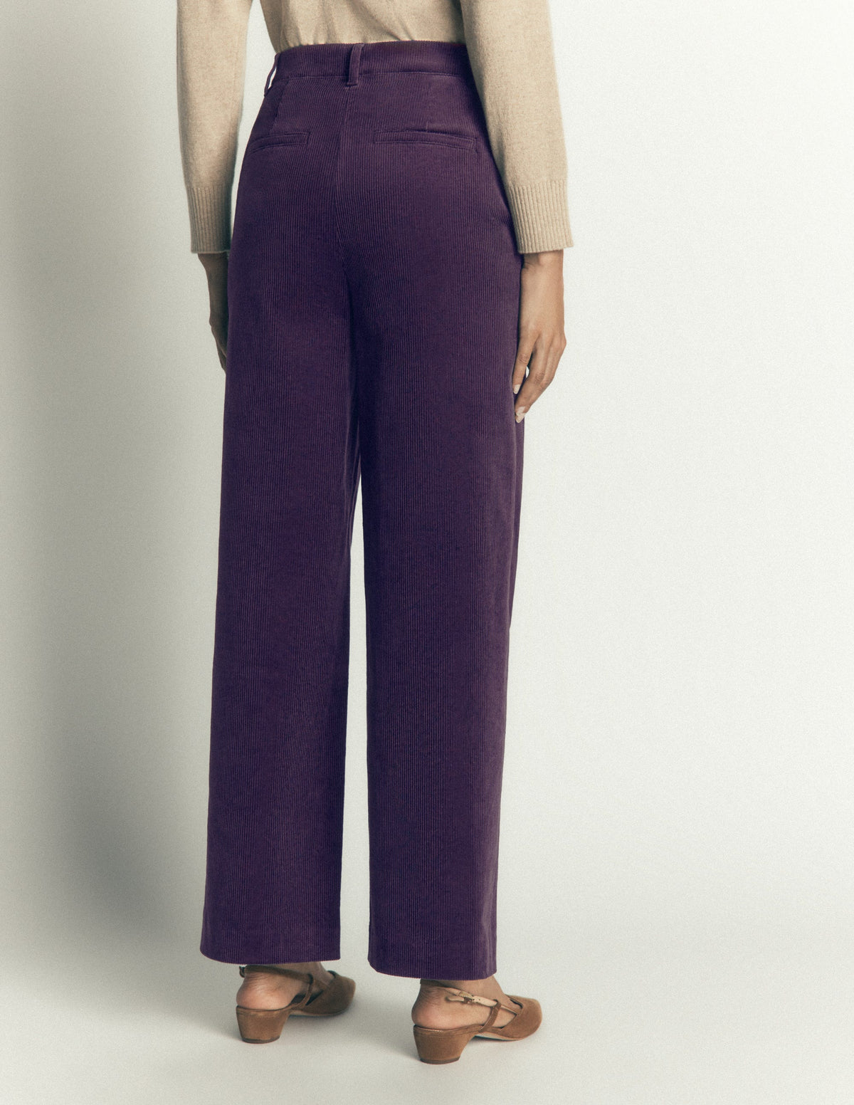 Belgravia Cord Pants-Deep Grape - Image 3