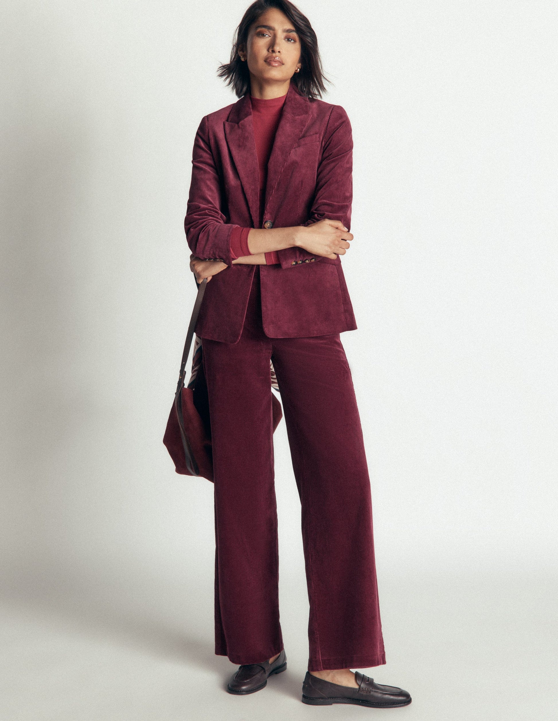Belgravia Cord Pants-Dark Crimson-1