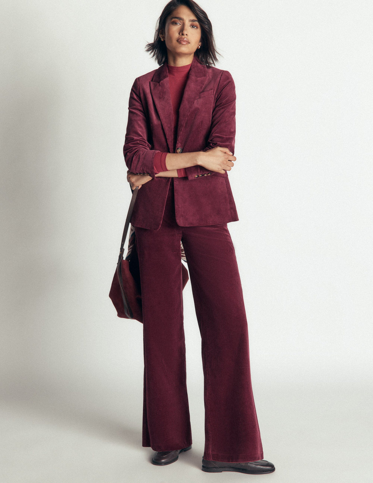 Belgravia Cord Pants-Dark Crimson-1