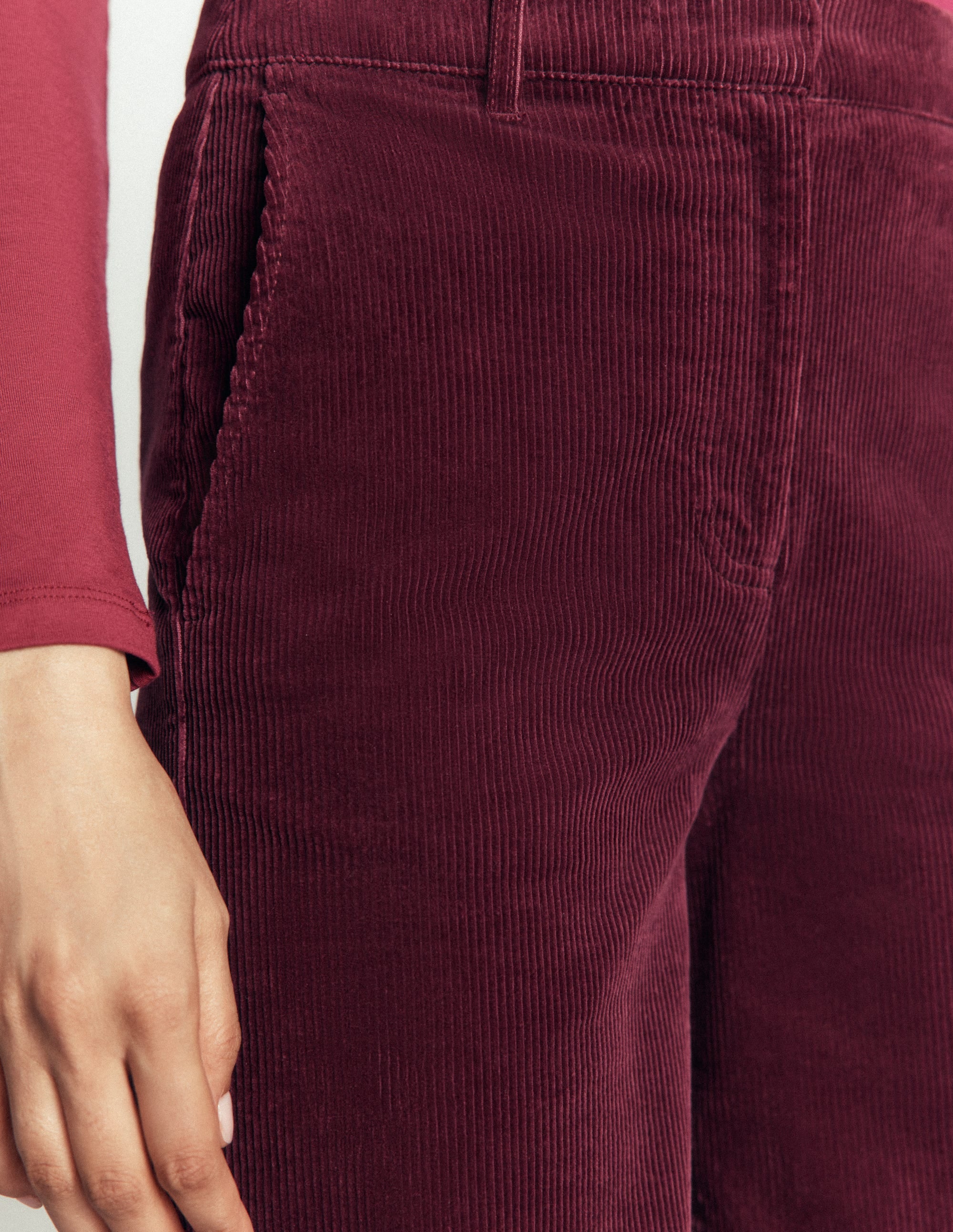 Belgravia Cord Pants-Dark Crimson - Image 2