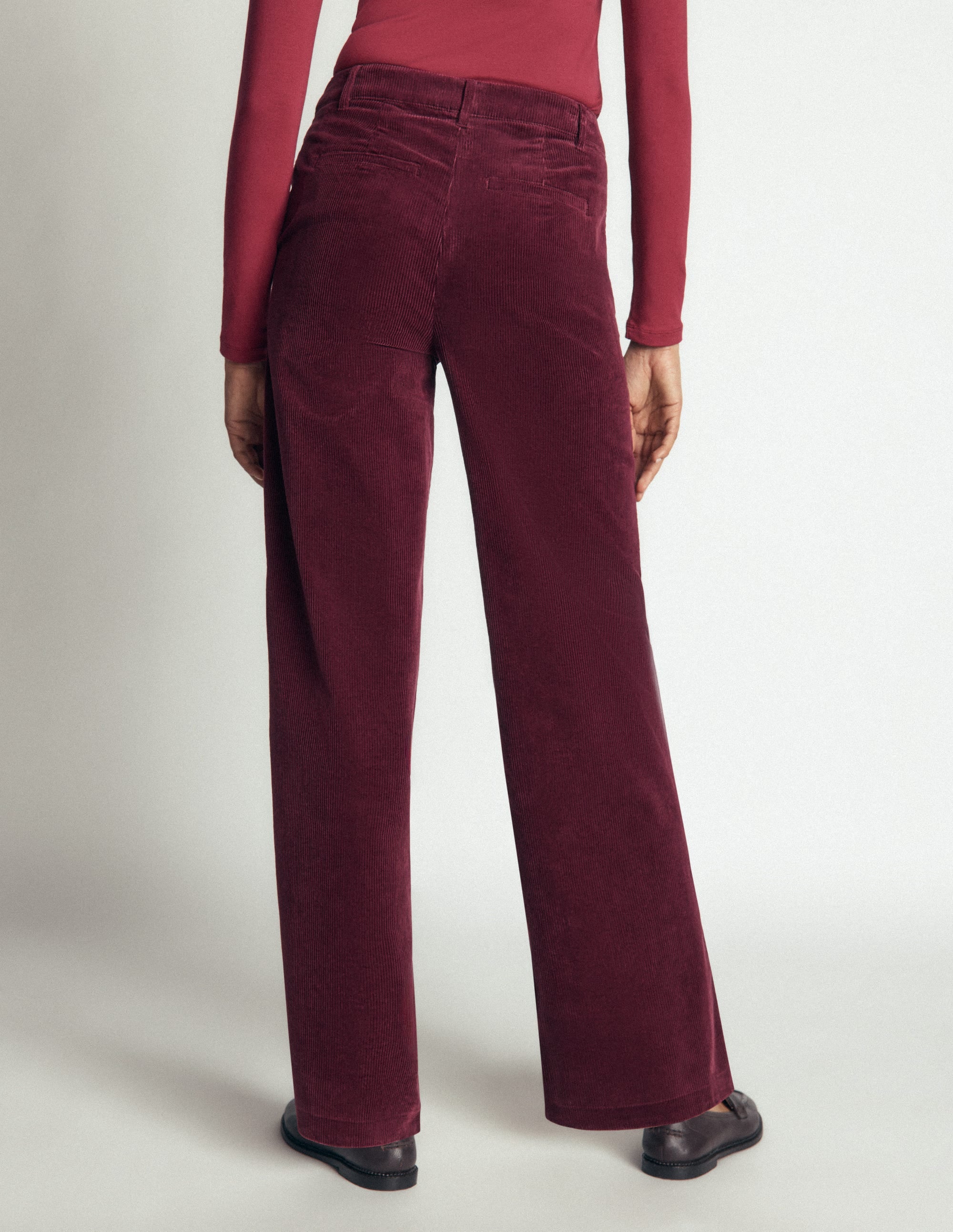 Belgravia Cord Pants-Dark Crimson - Image 3