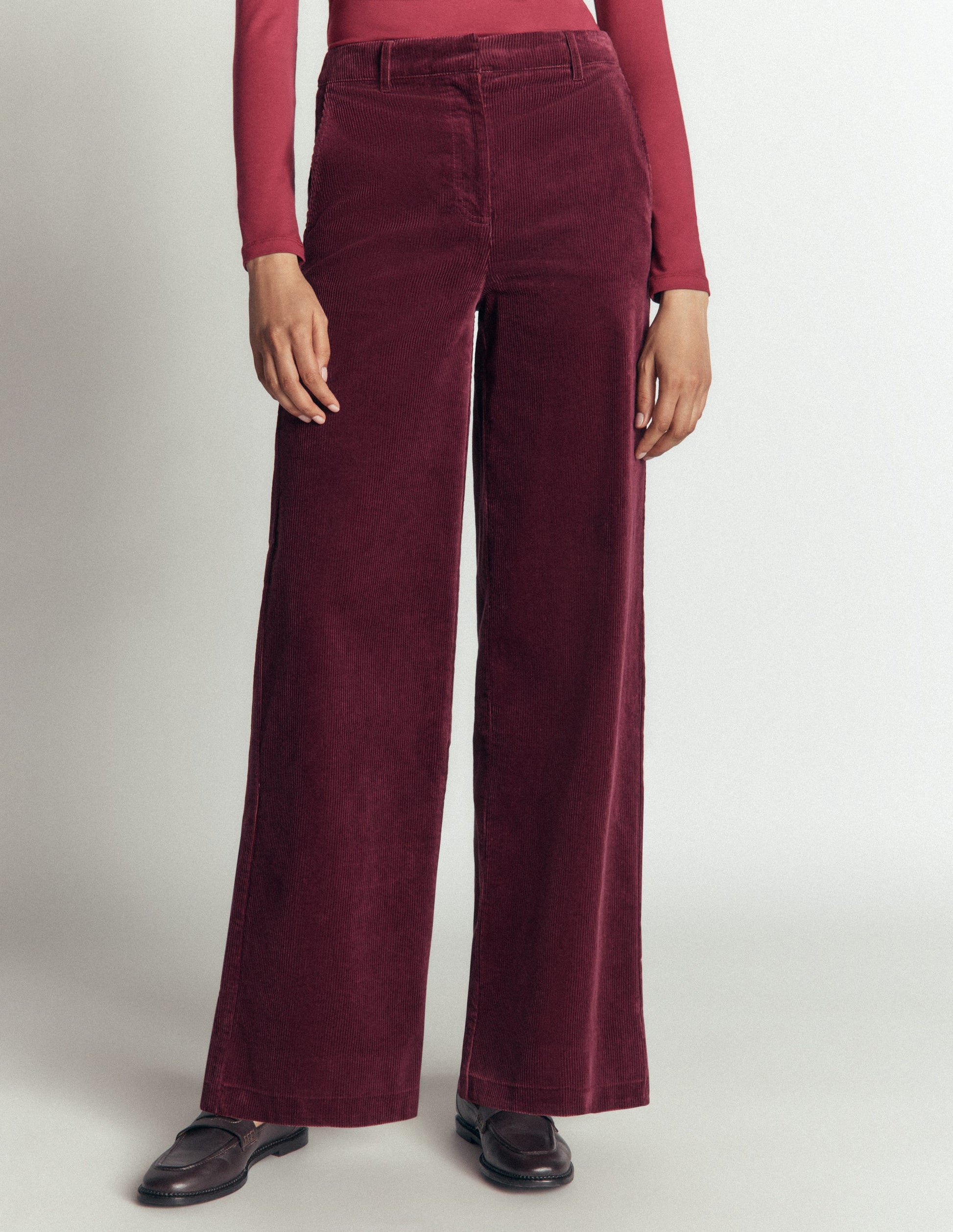 Belgravia Cord Pants-Dark Crimson-4
