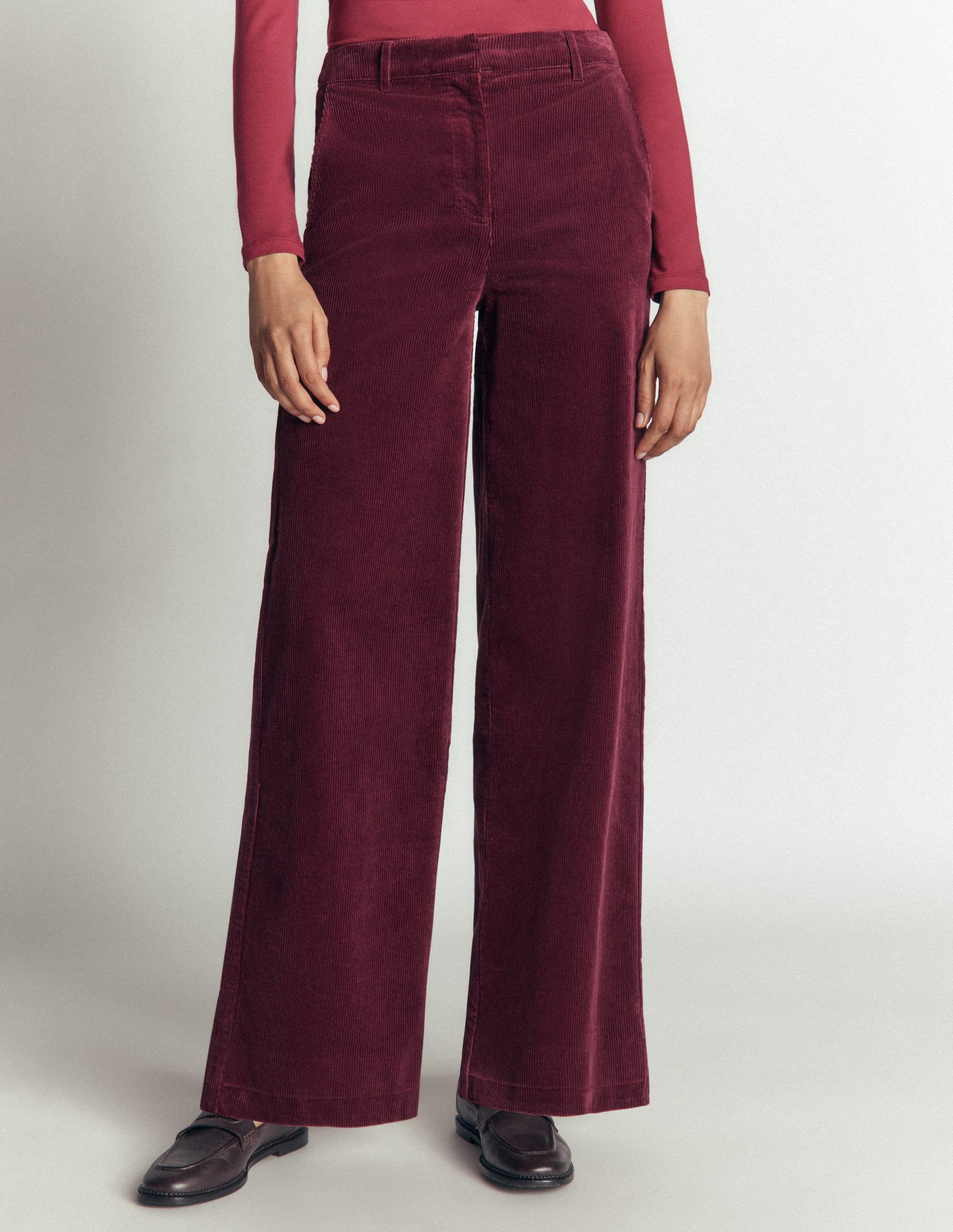 Belgravia Cord Pants-Dark Crimson - Image 4