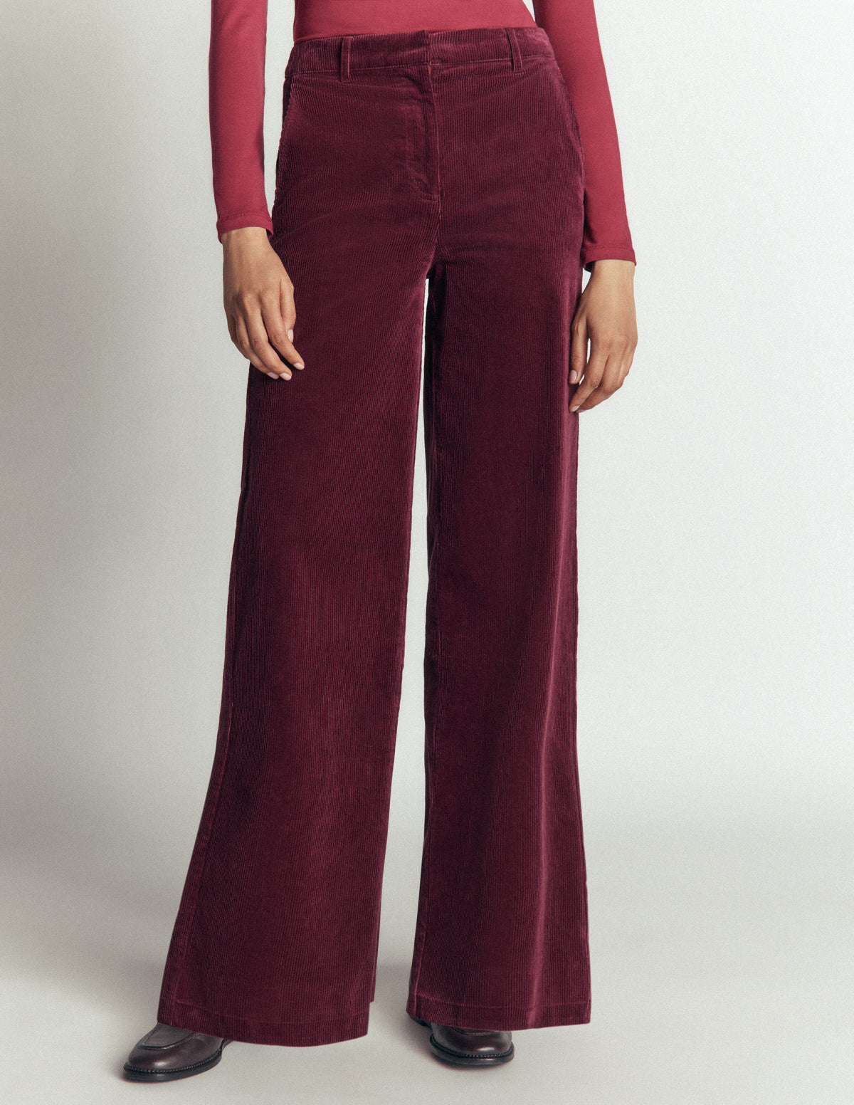 Belgravia Cord Pants-Dark Crimson - Image 4
