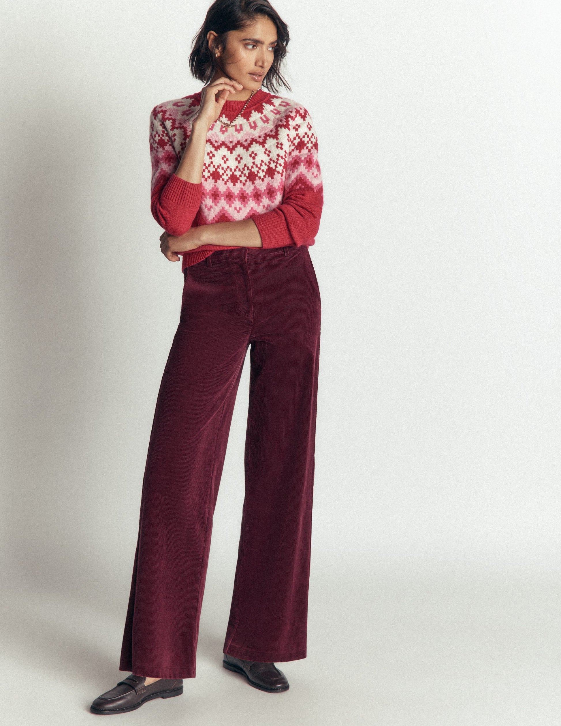 Belgravia Cord Pants-Dark Crimson-7