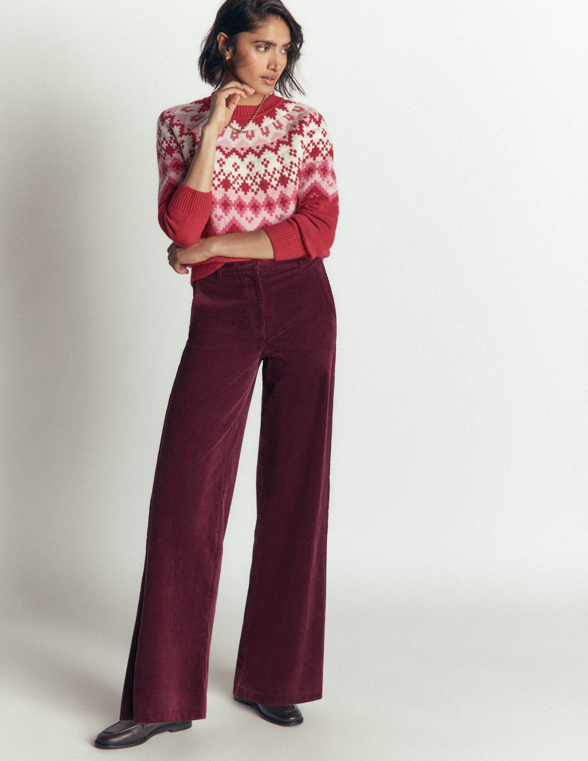 Belgravia Cord Pants-Dark Crimson-7