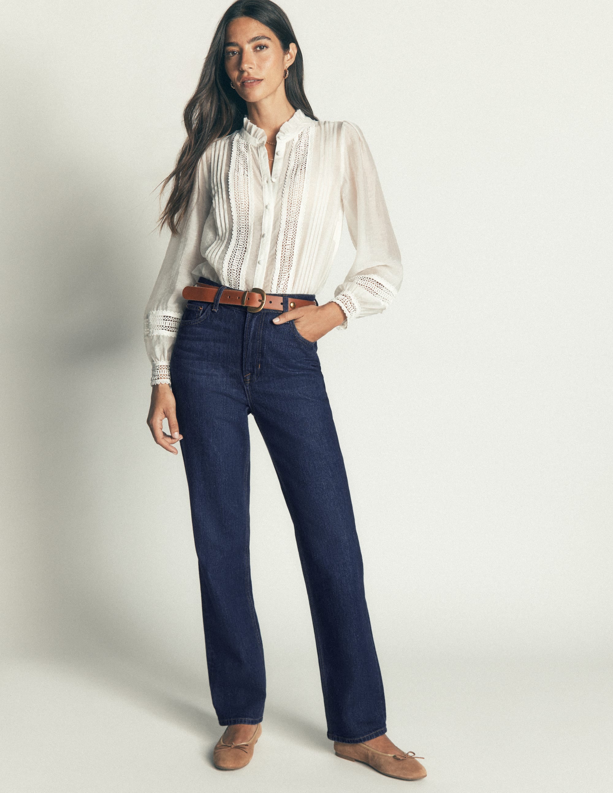 Tapered Leg Jeans-Indigo - Image 1