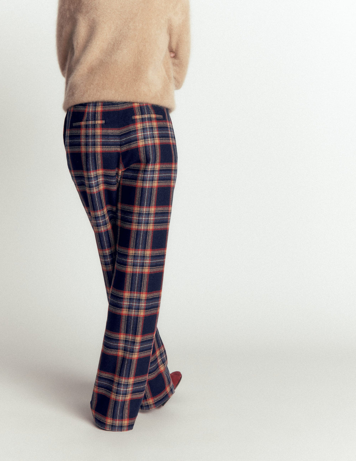 Fitzrovia Wool Blend Pants-Navy and Camel Check-7