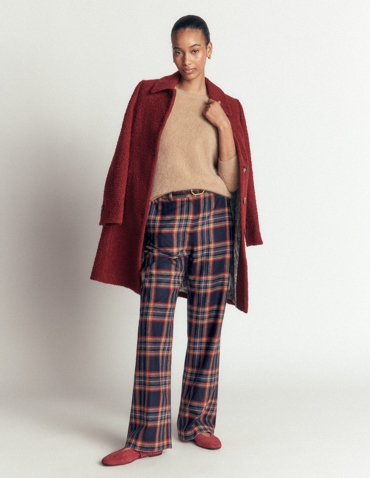 Fitzrovia Wool Blend Pants-Navy and Camel Check-8