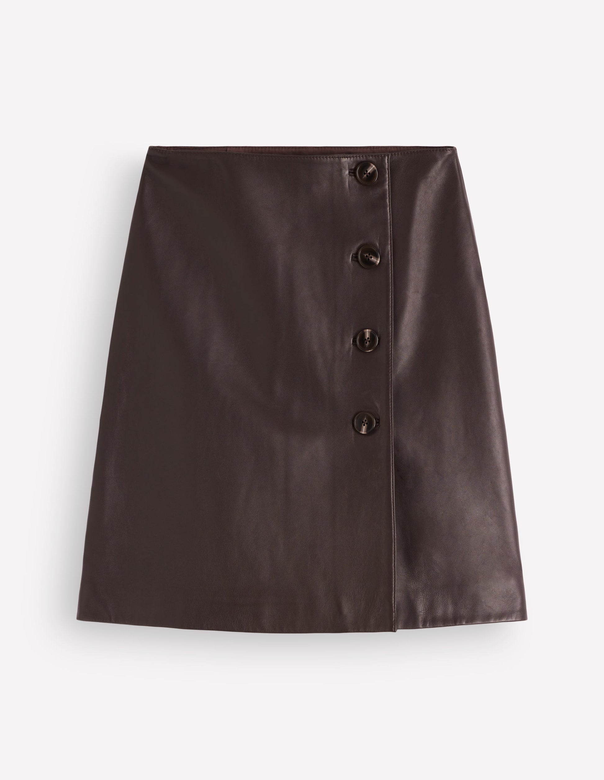 Evelyn Leather Wrap Skirt-Chocolate-5