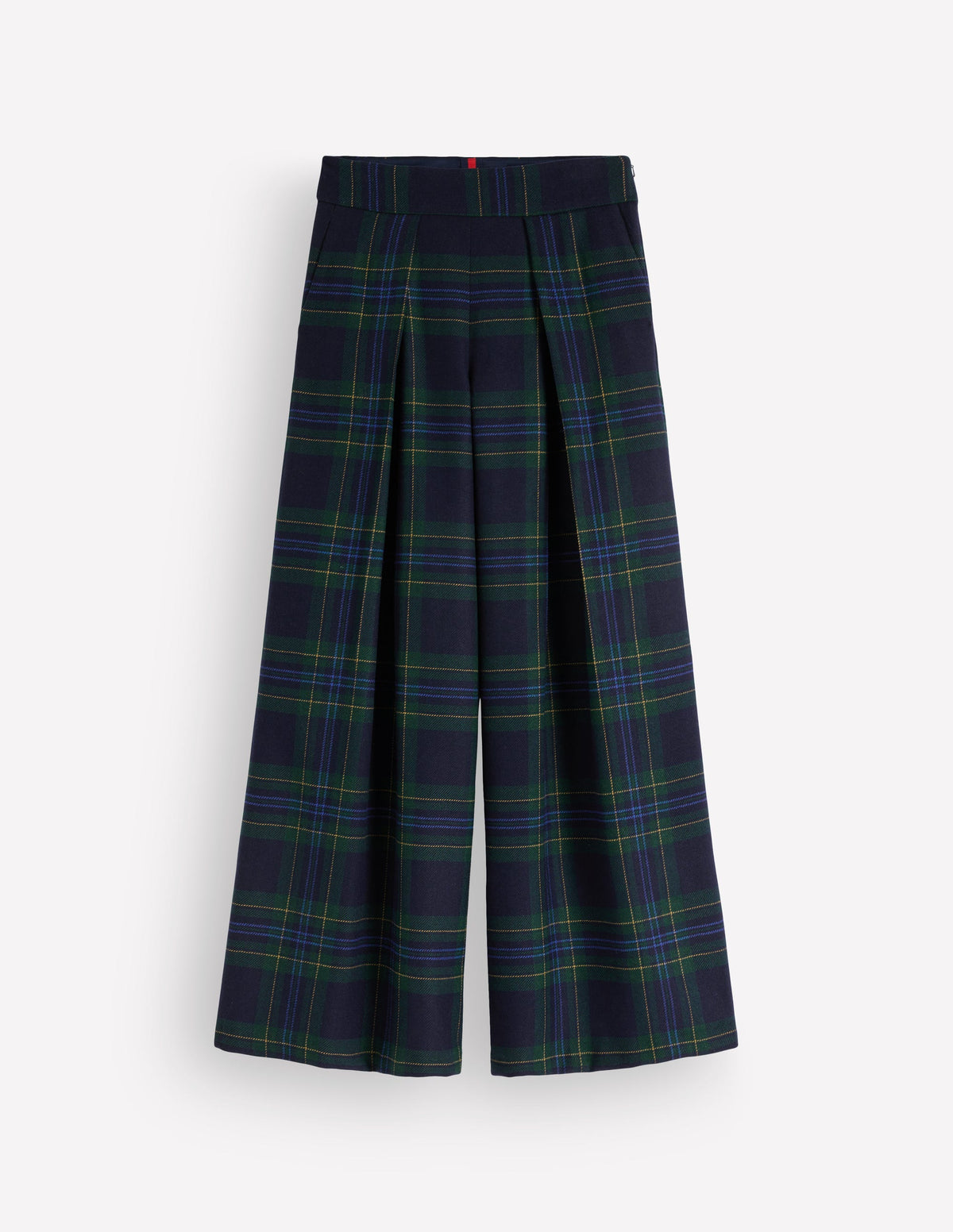 Wool Blend Pleated Culottes-Blackwatch - Image 7