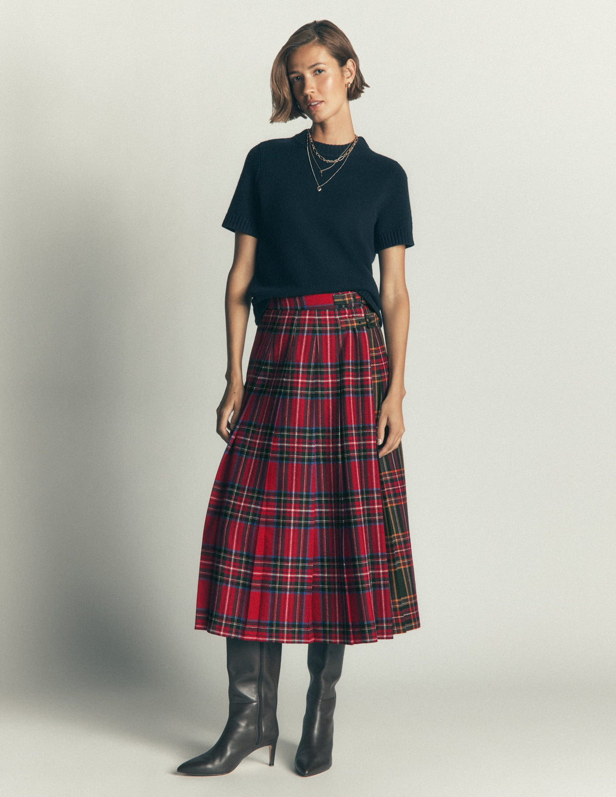 Pleated Midi Kilt-Hotch Check - Image 2