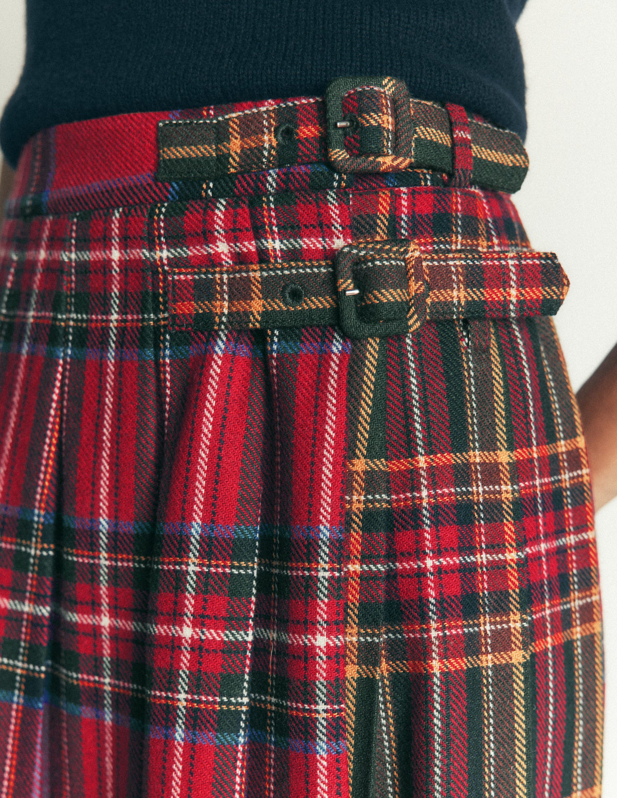 Pleated Midi Kilt-Hotch Check - Image 3