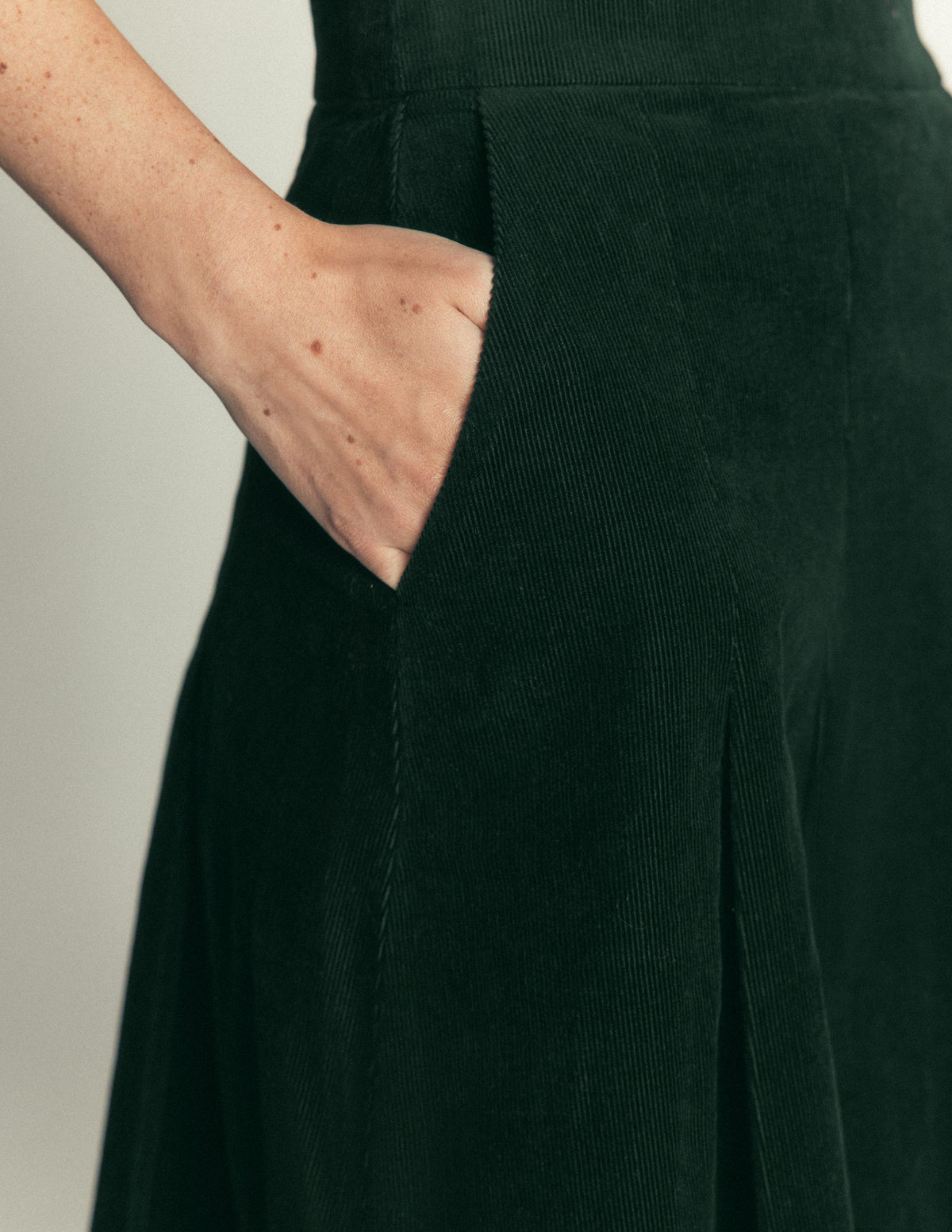 Flippy Cord Skirt-Midnight Emerald-2