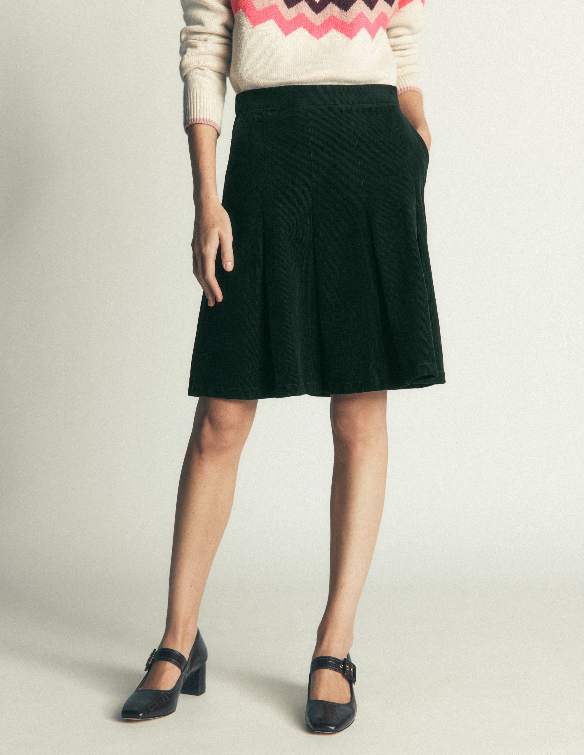 Flippy Cord Skirt - Midnight Emerald | Boden USA