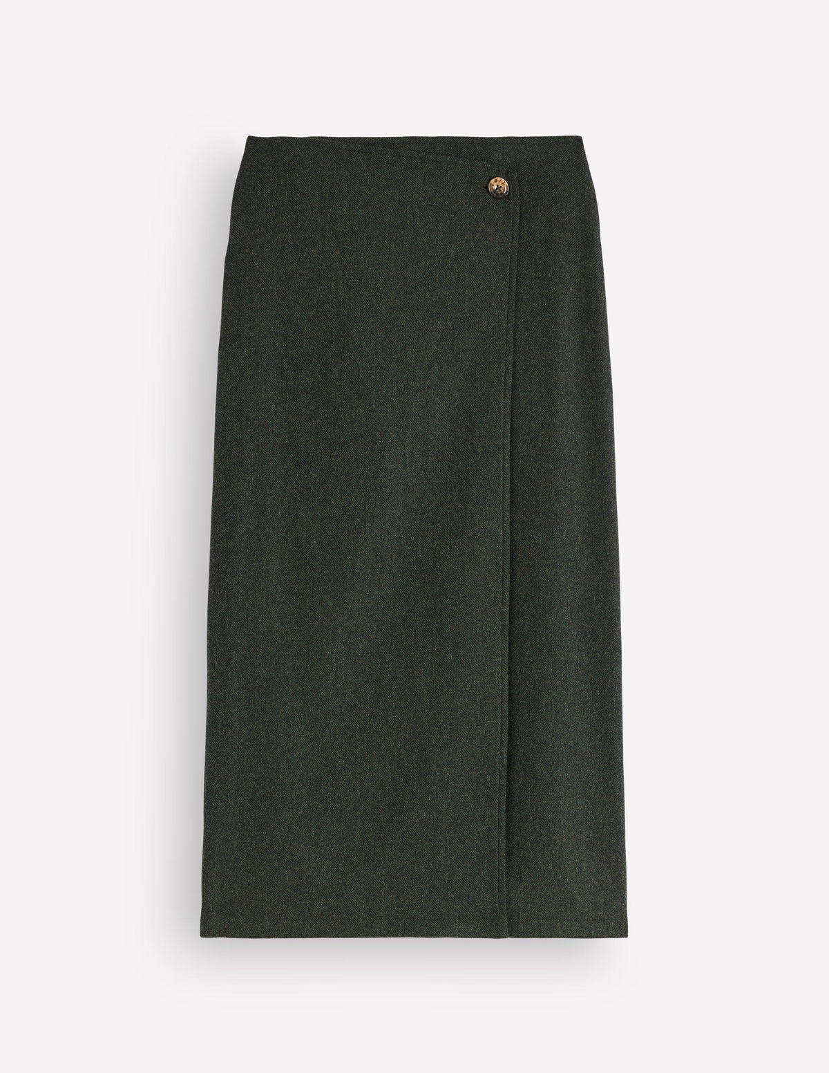 Column Wrap Skirt-Hunter Green Herringbone - Image 5