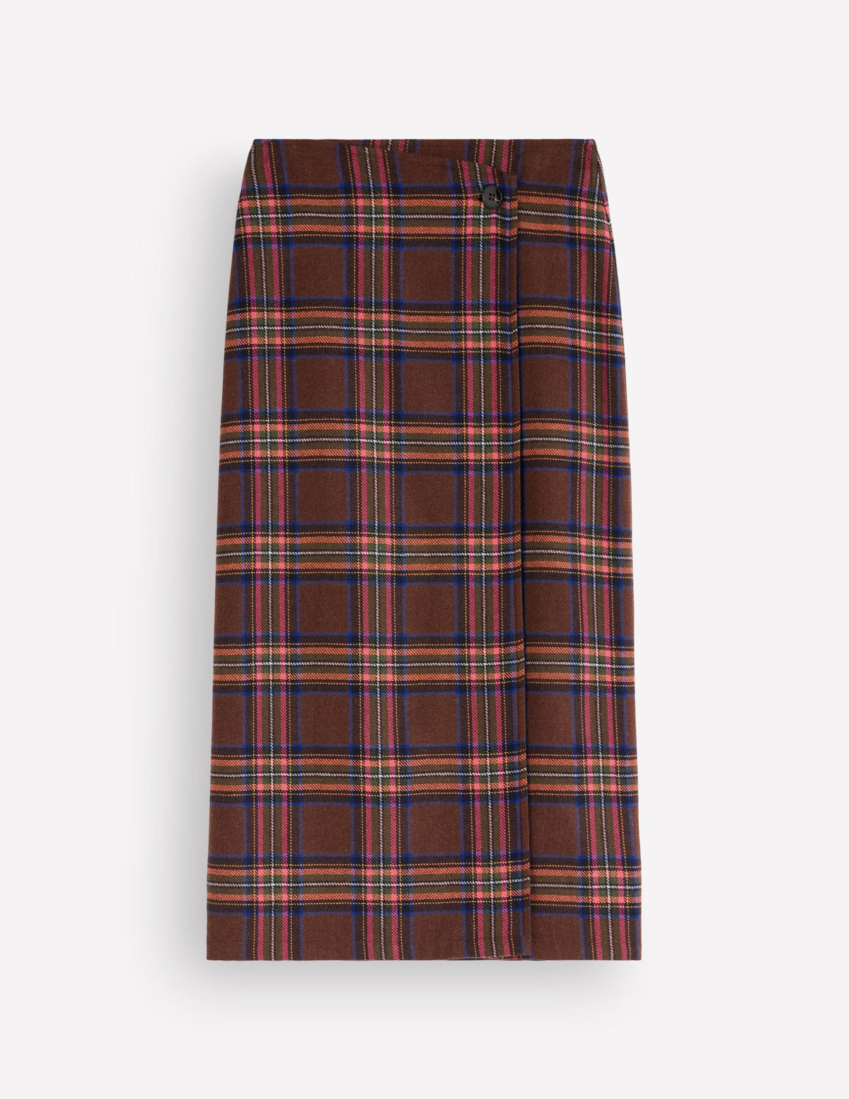 Column Wrap Skirt-Brown, Blue and Orange Check-5