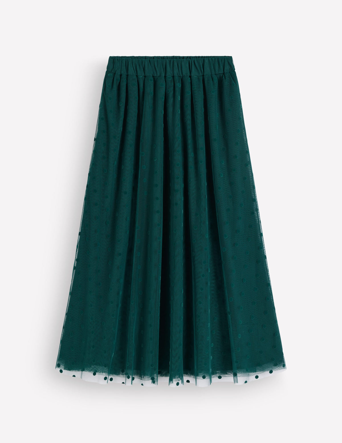 Full Tulle Party Skirt-Midnight Teal Flocked Spot - Image 6