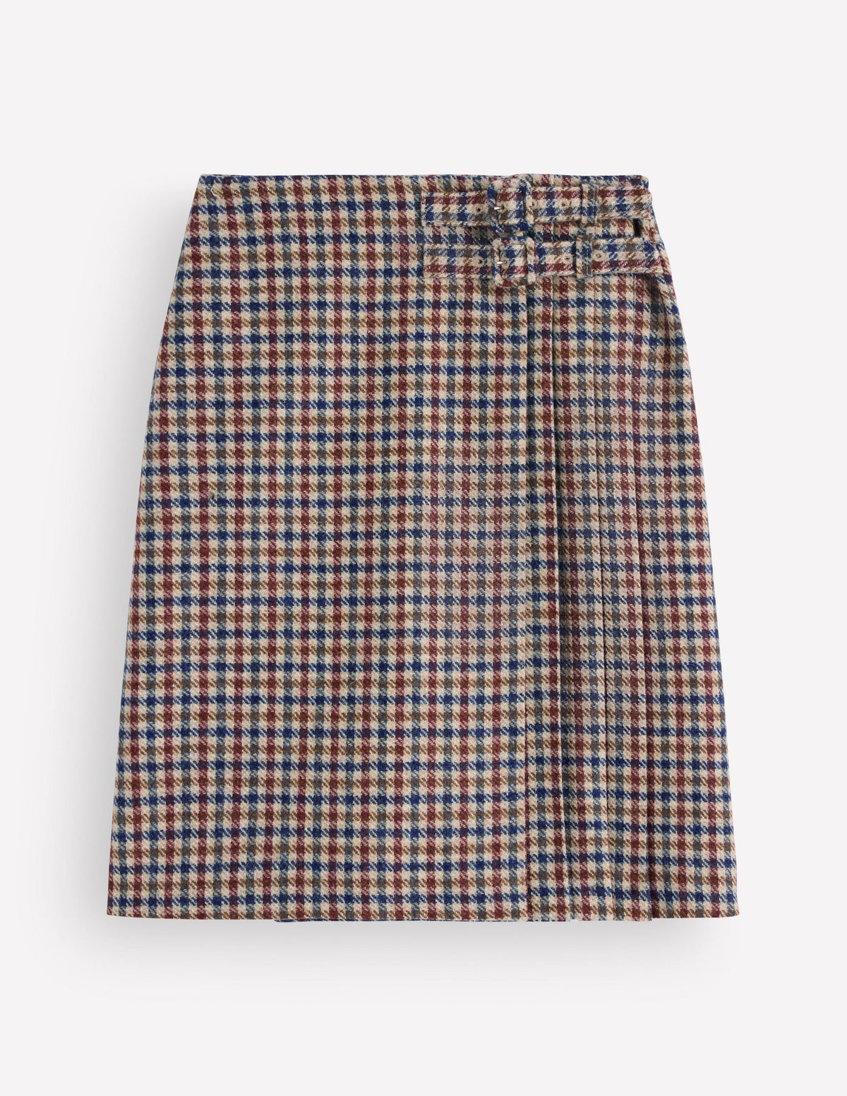 Vera Double Buckle Kilt-Ivory, Blue, Maroon Check - Image 5