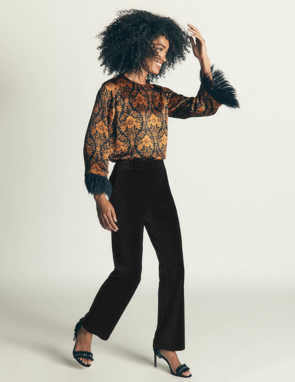 Canonbury Velvet Pants-Black-2