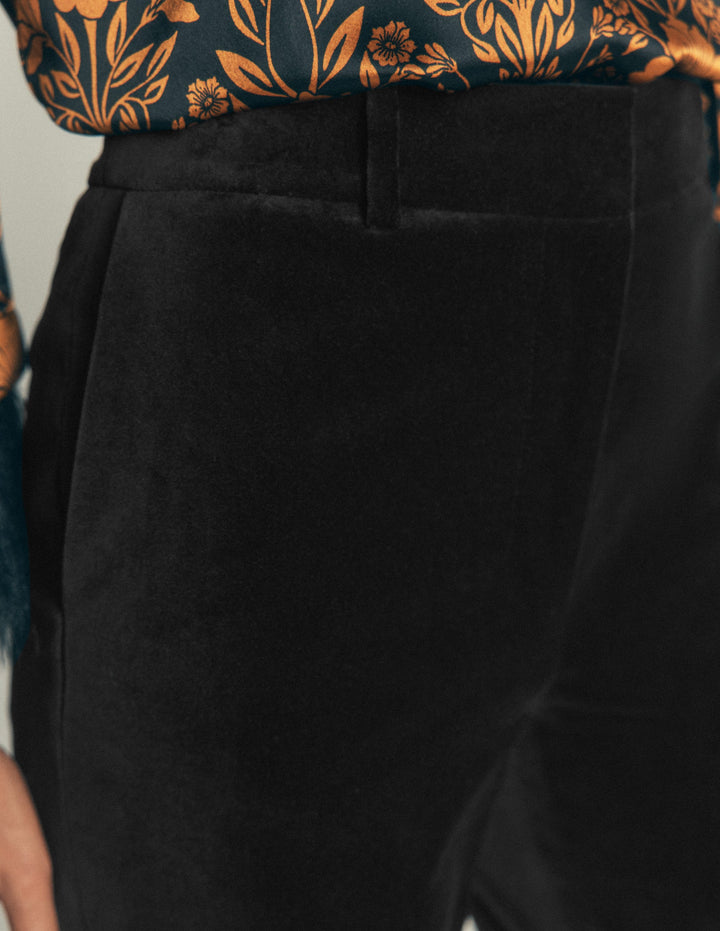 Canonbury Velvet Pants-Black