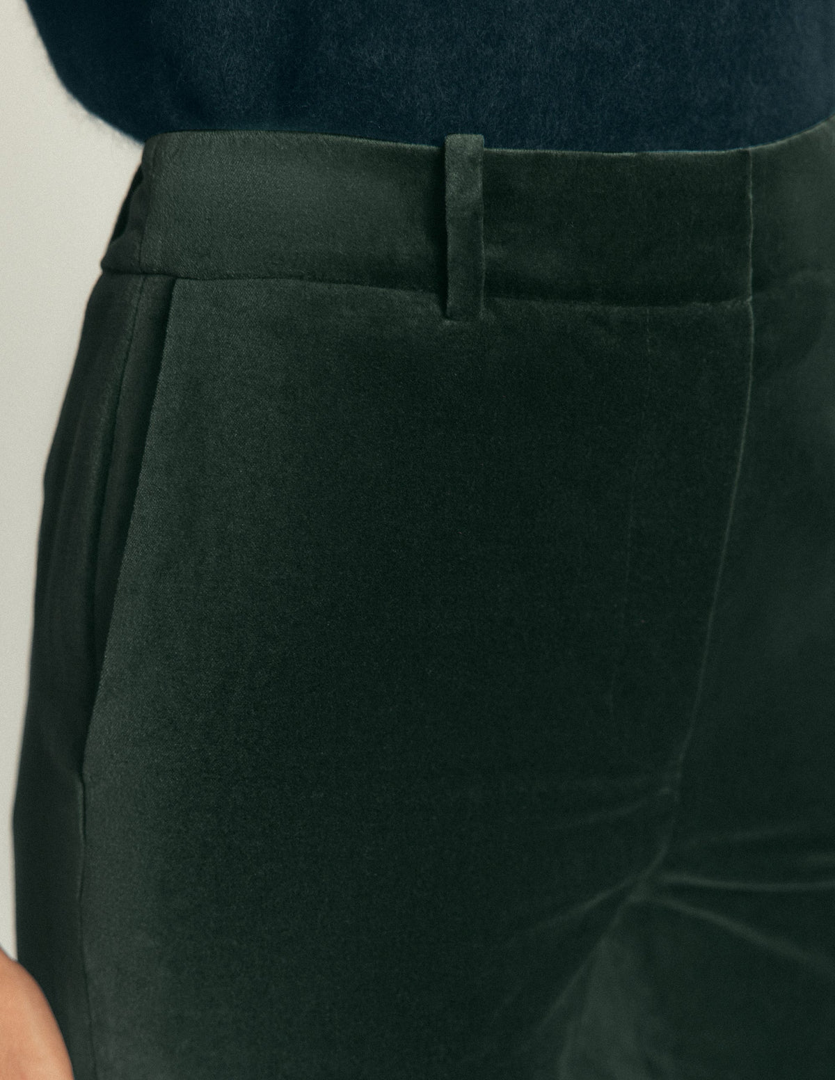 Canonbury Velvet Pants-Midnight Emerald-2