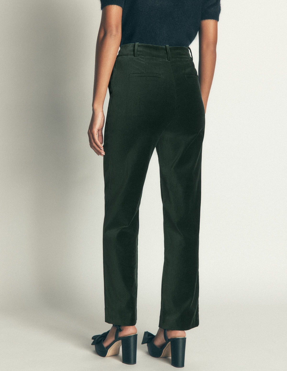 Canonbury Velvet Pants-Midnight Emerald-3