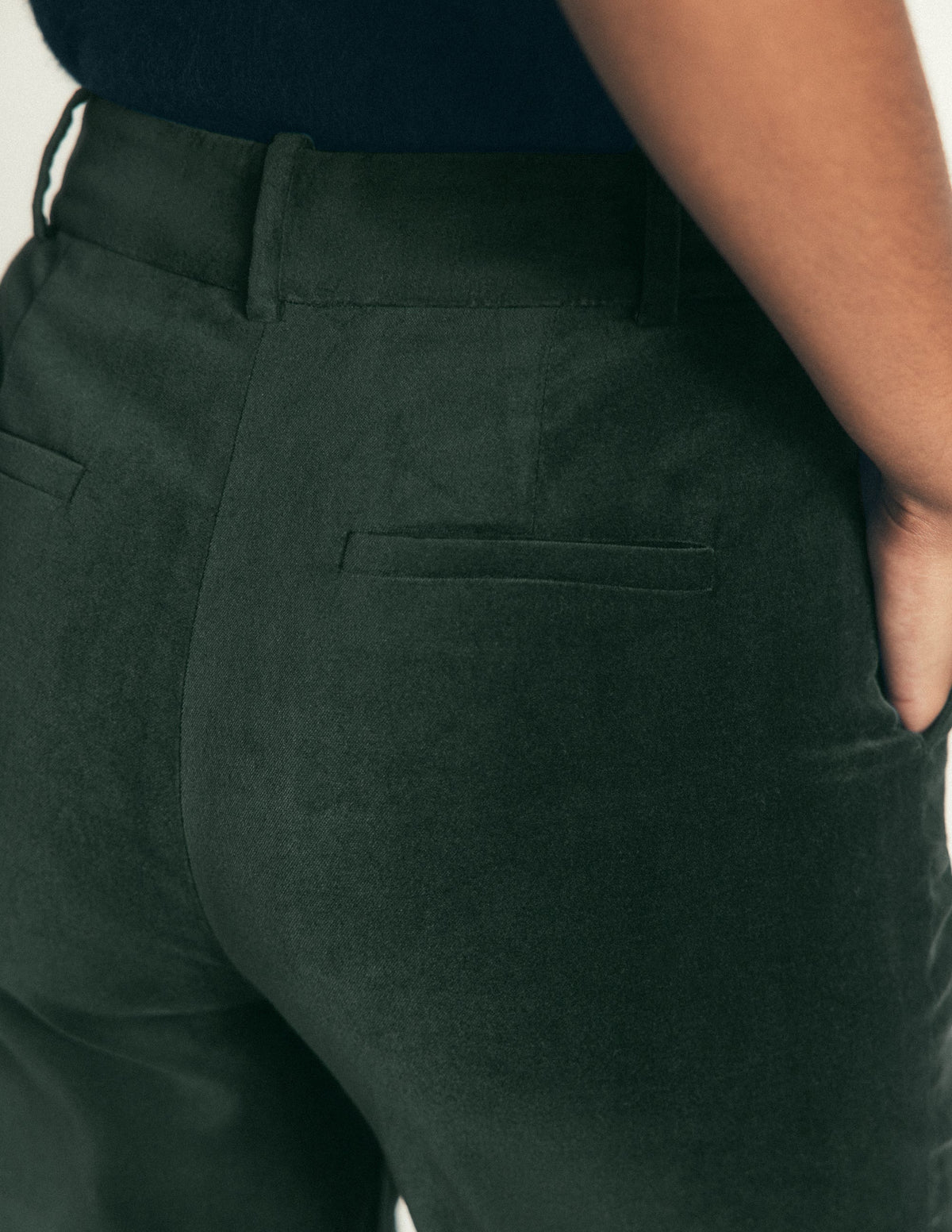 Canonbury Velvet Pants-Midnight Emerald-5