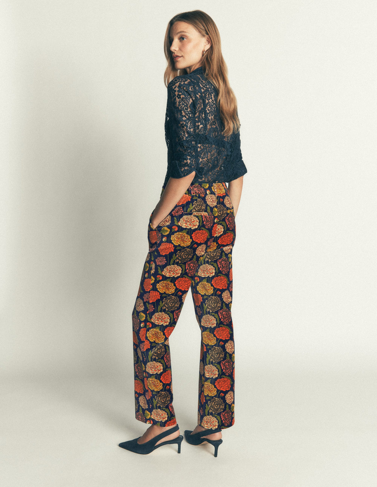 Canonbury Velvet Pants-Floral Print-4