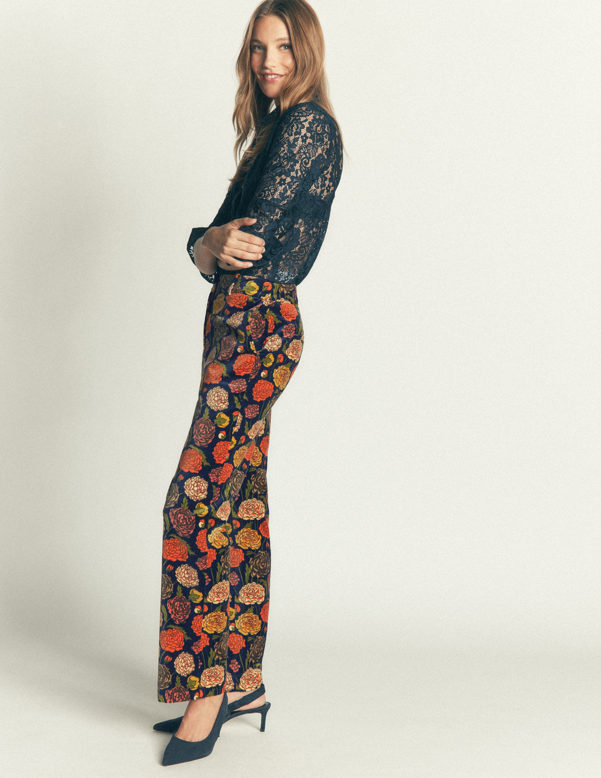Canonbury Velvet Pants-Floral Print-6