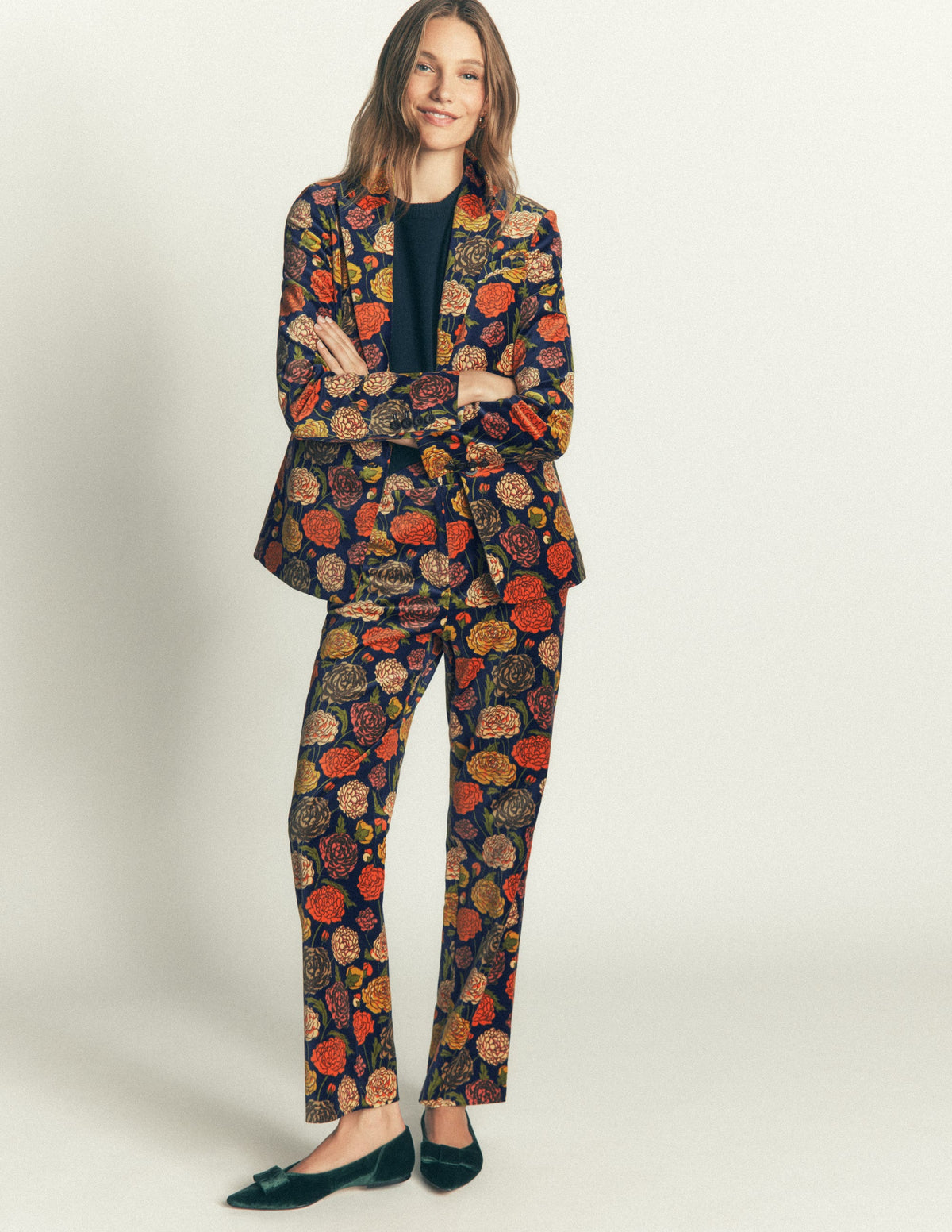 Canonbury Velvet Pants-Floral Print - Image 8