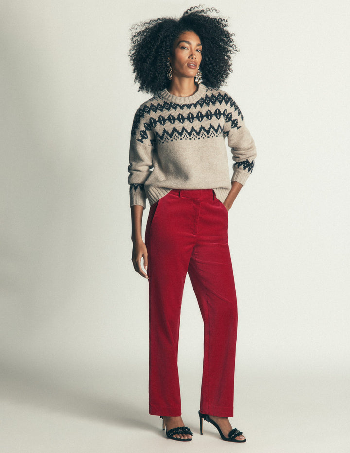 Canonbury Velvet Pants-Savvy Red