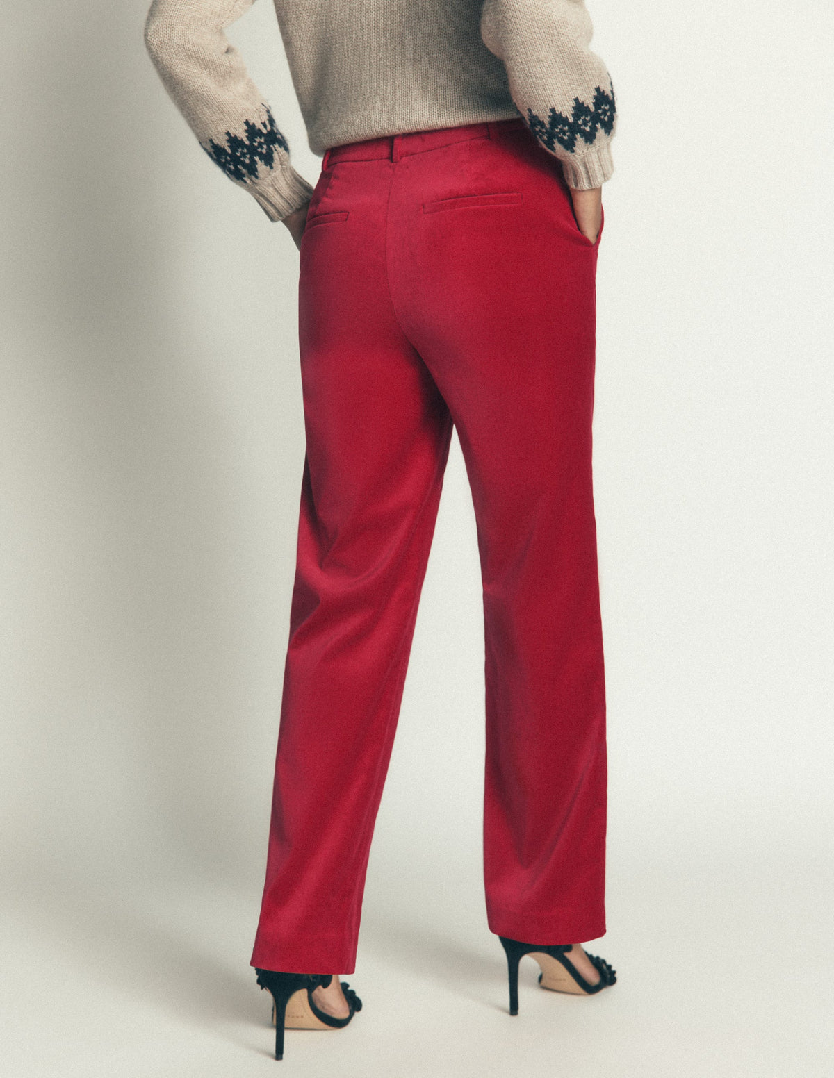 Canonbury Velvet Pants-Savvy Red-4