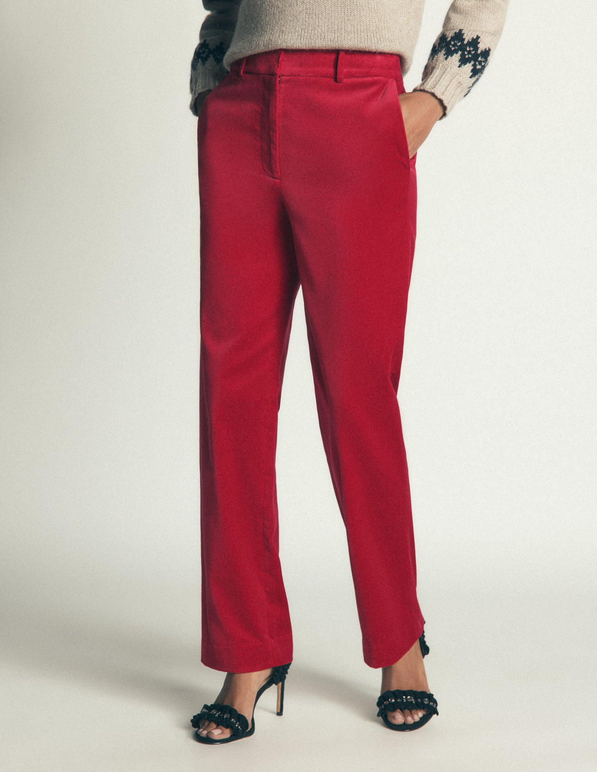 Canonbury Velvet Pants-Savvy Red-5