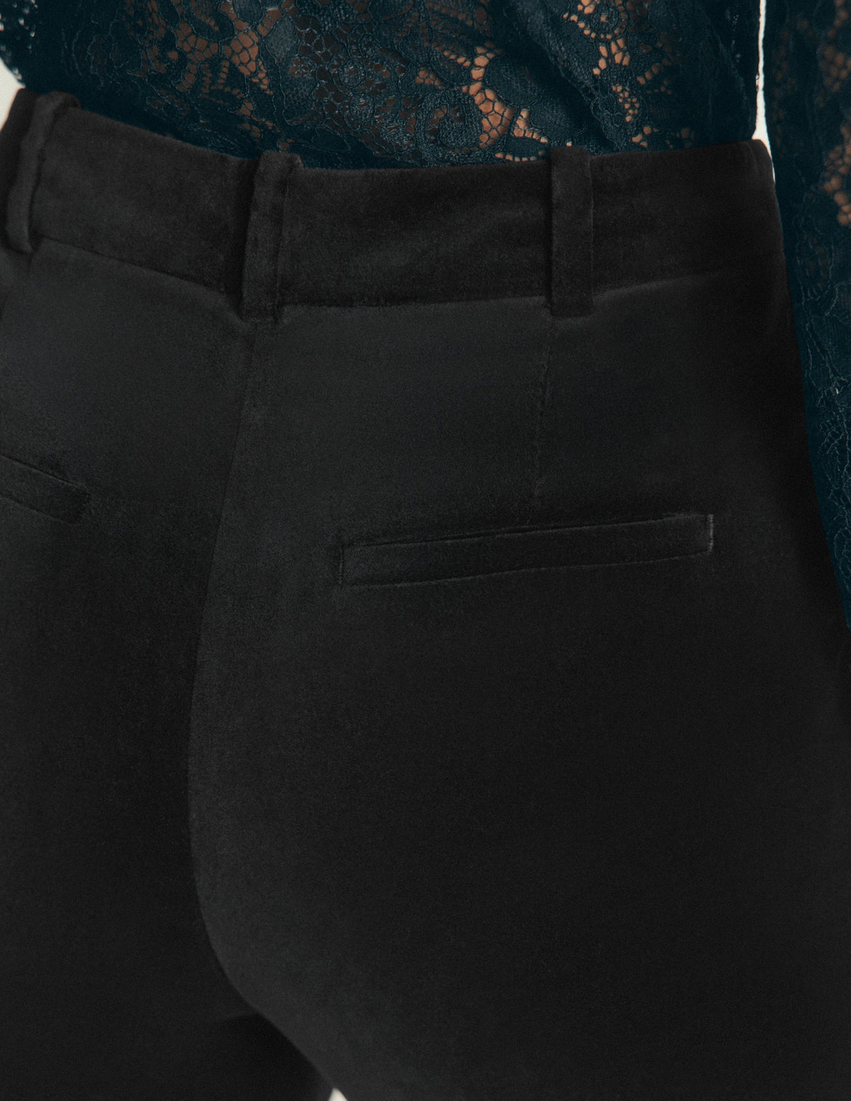 Flare Velvet Pants-Black-5