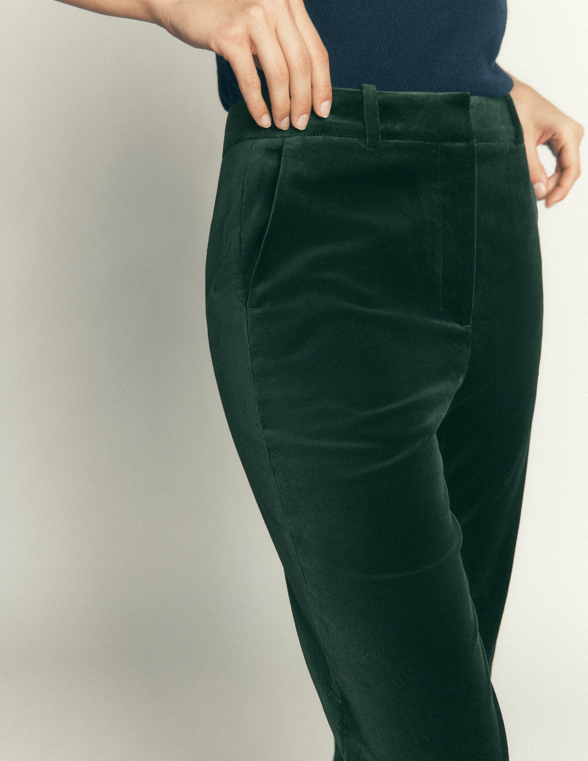Flare Velvet Pants-Midnight Emerald - Image 5