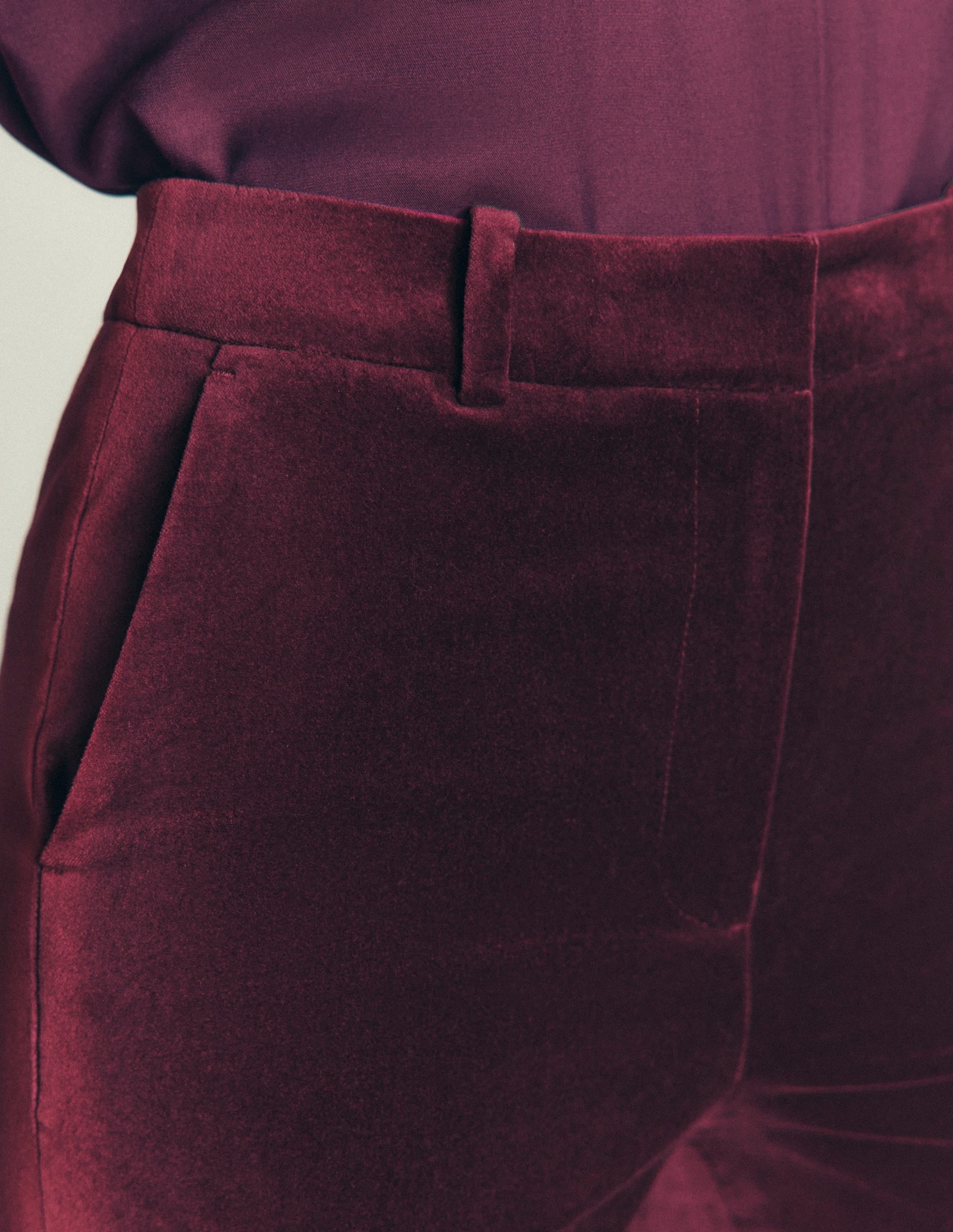 Flare Velvet Pants - Dark Cherry | Boden USA