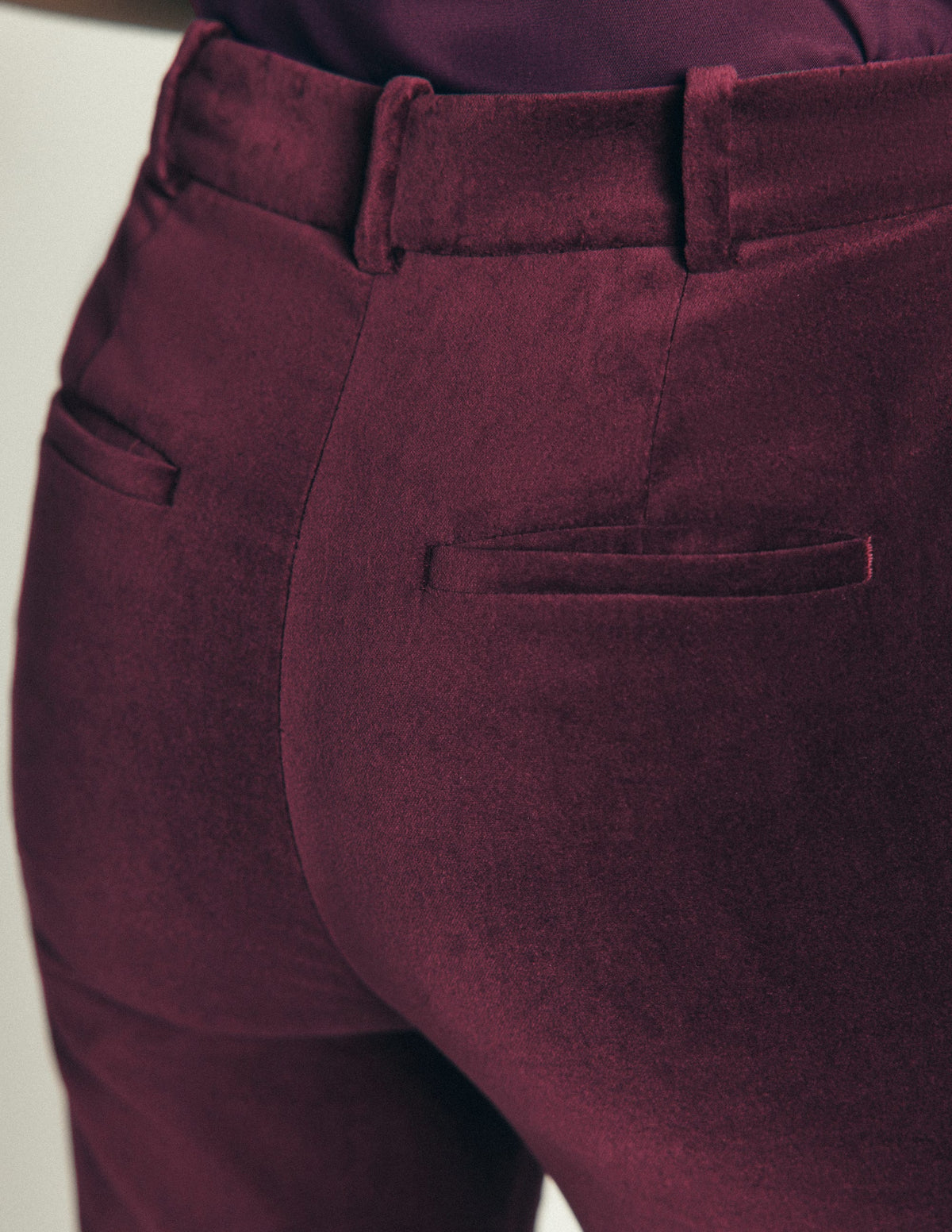 Flare Velvet Pants-Dark Cherry-5