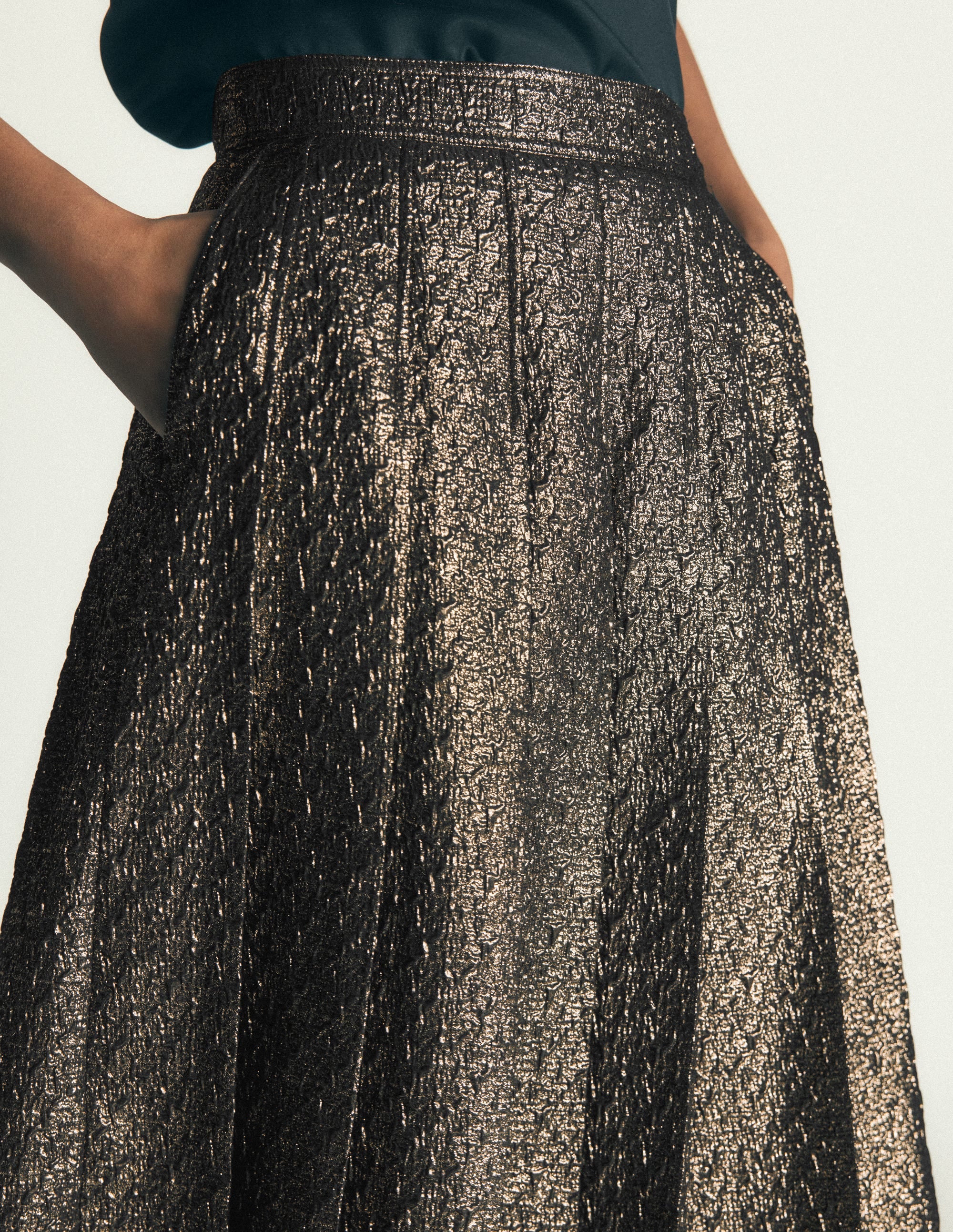 Aya Jacquard Skirt - Gold | Boden USA