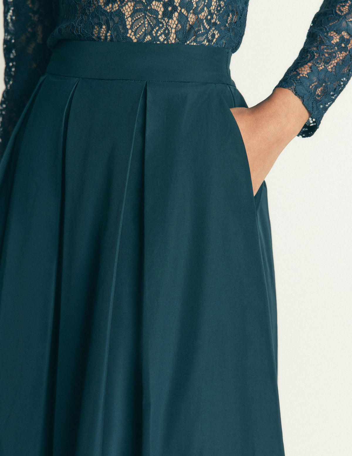 Verity Taffeta Midi Skirt-Teal Ocean-2