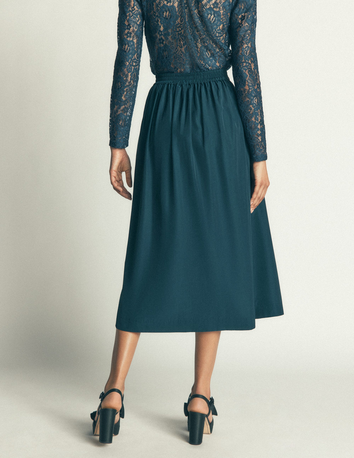 Verity Taffeta Midi Skirt-Teal Ocean-3