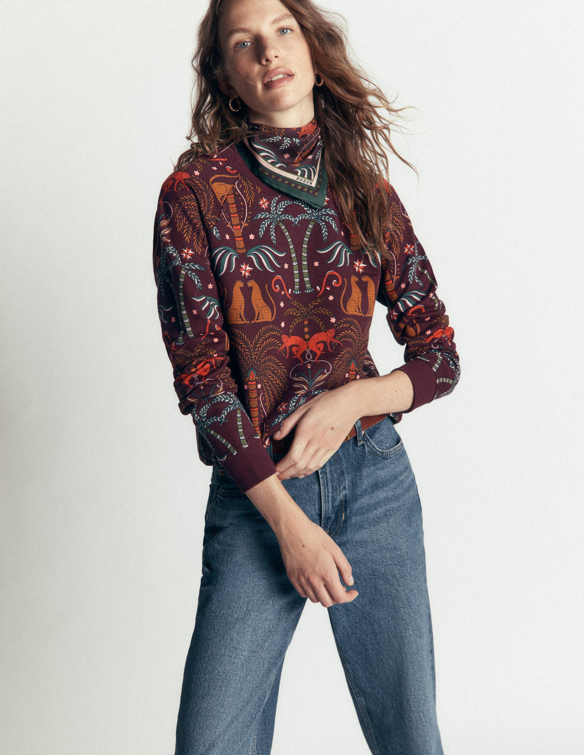 Rosa Printed Sweatshirt-Jungle Charm Placement - Image 2