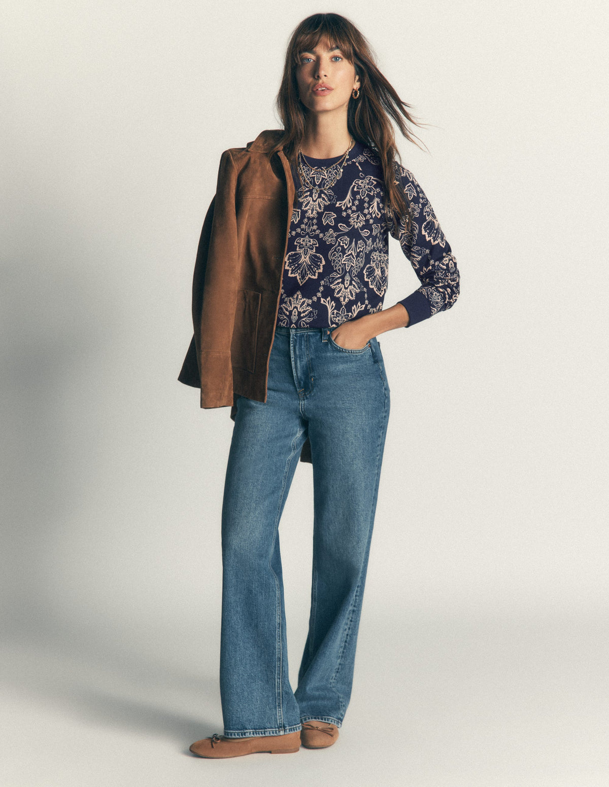 Rosa Printed Sweatshirt-Navy, Enchanted Flora-1