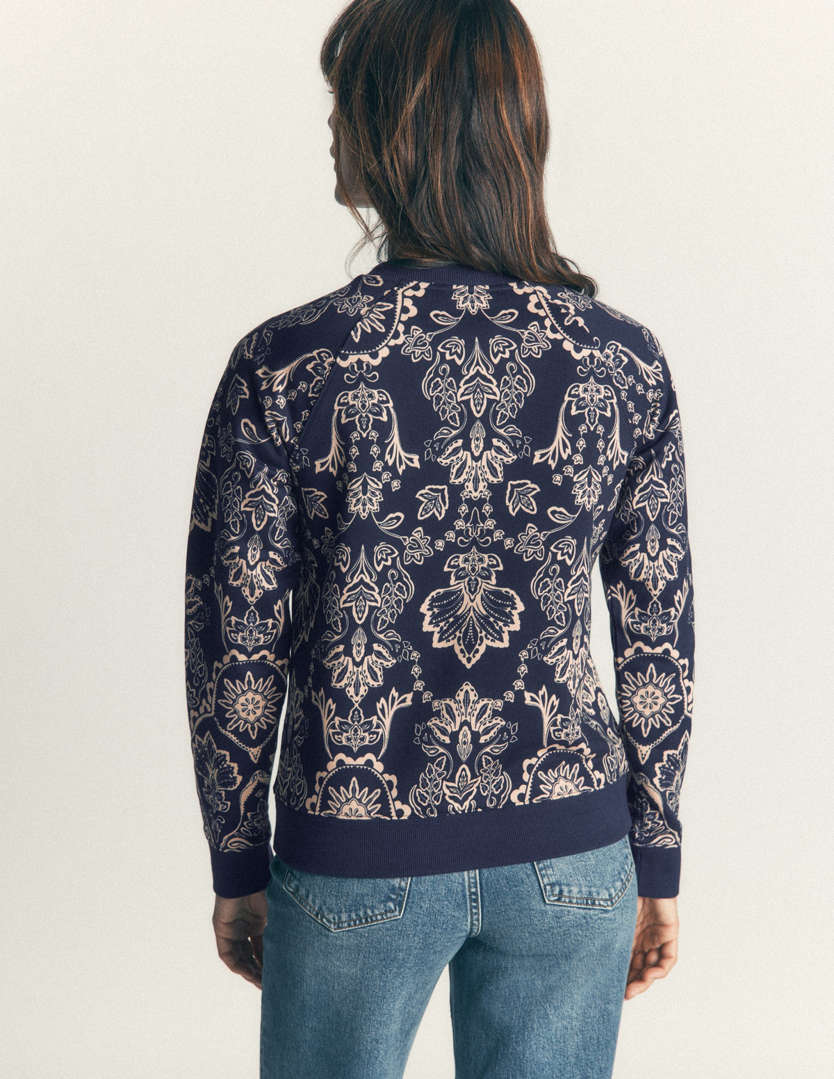 Rosa Printed Sweatshirt-Navy, Enchanted Flora-3